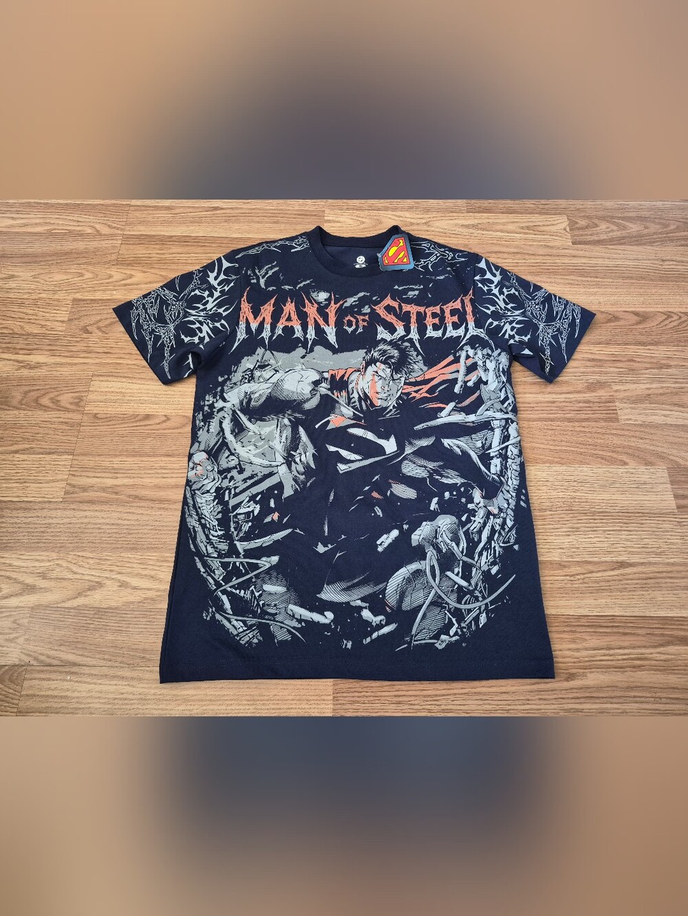 DC Superman "Man of Steel" Men's Blue Graphic T-Shirt Brand new